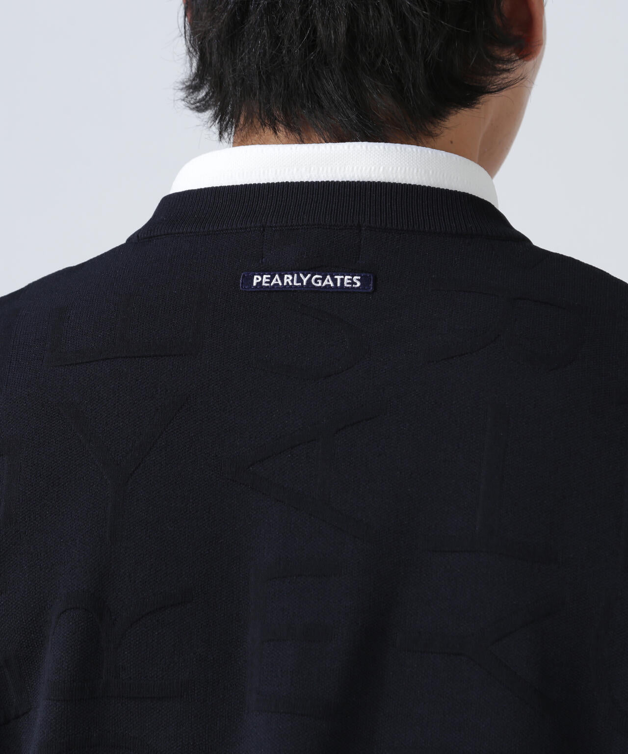 14Gクルーネックニットプルオーバー ＜ジャガードロゴ総柄＞ | PEARLY