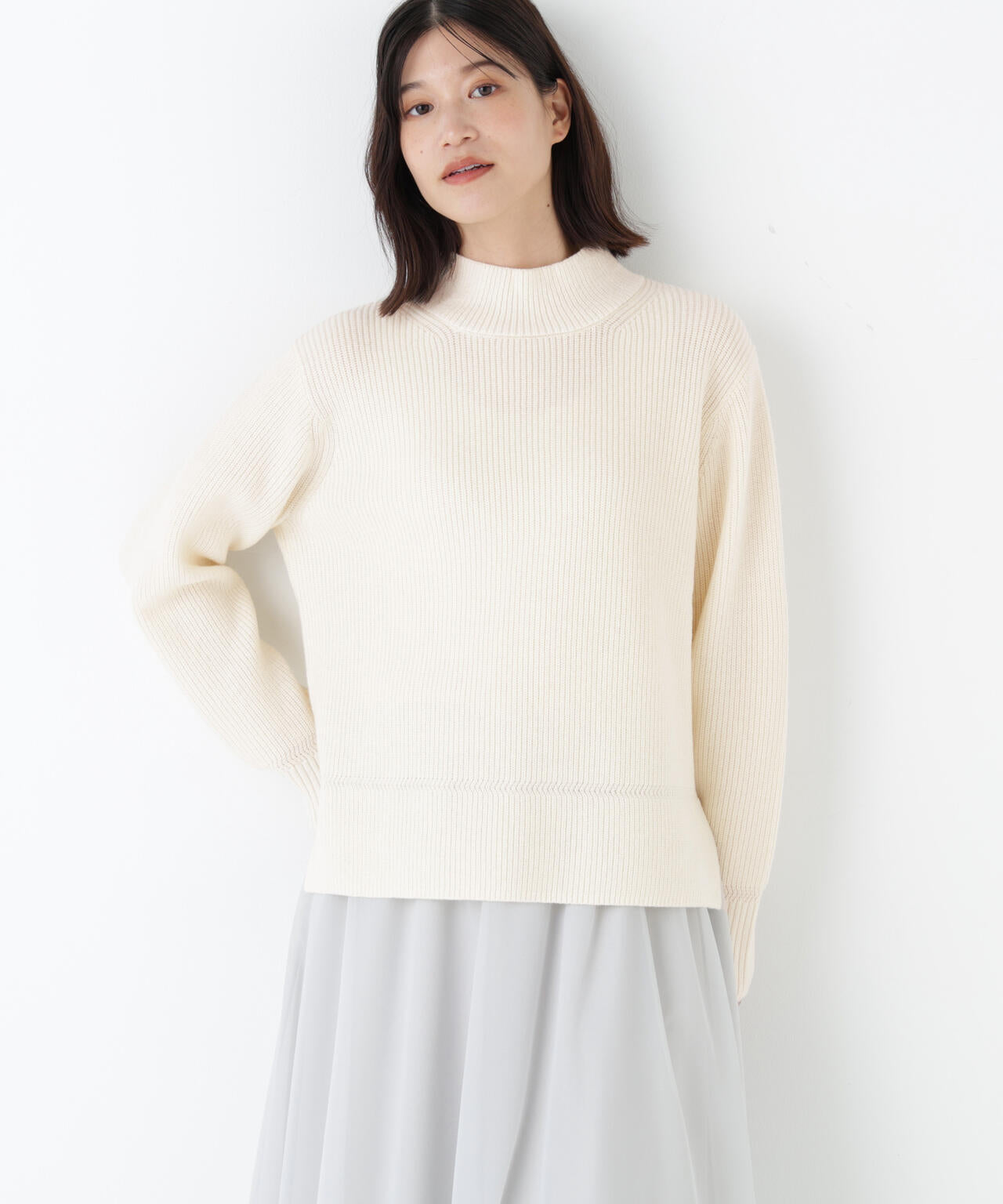≪洗える≫ウールハイネック片畦プルオーバー | human woman