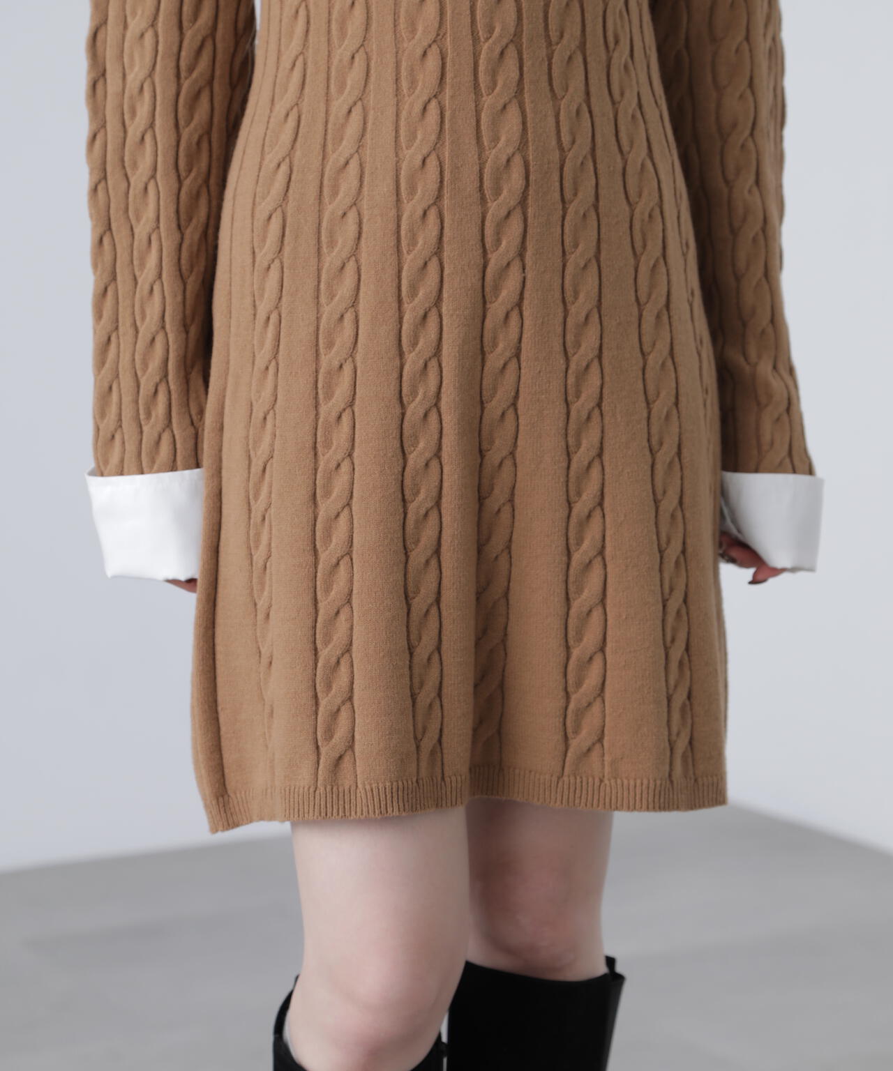 レイヤード風ケーブルニットミニワンピース | FREE'S MART（フリーズ