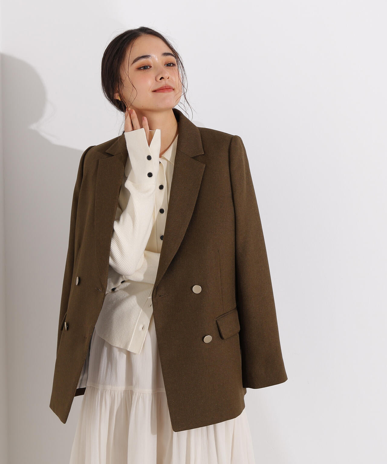 岸本セシルさん着用】ダブルブレストテーラードジャケット | N