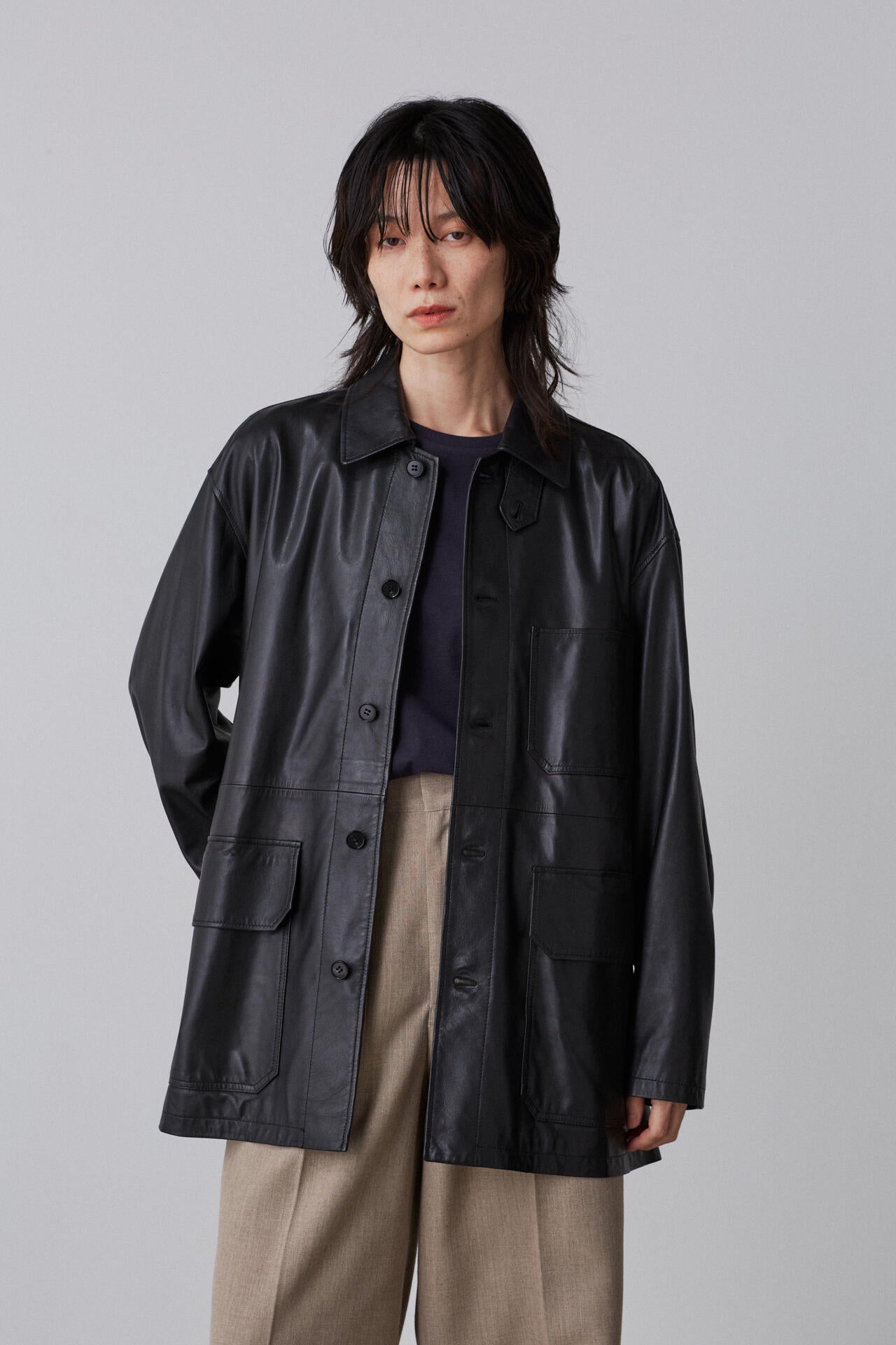 YLEVE / GLOVE SHEEP LEATHER COVERALL JACKET | YLÈVE（イレーヴ