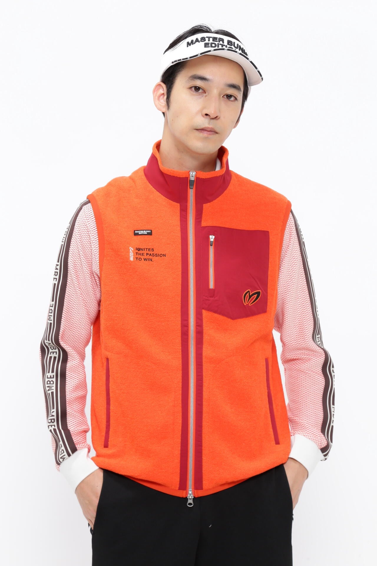 マスターバニーエディション ふわもこボア ベスト テディベアブラウン