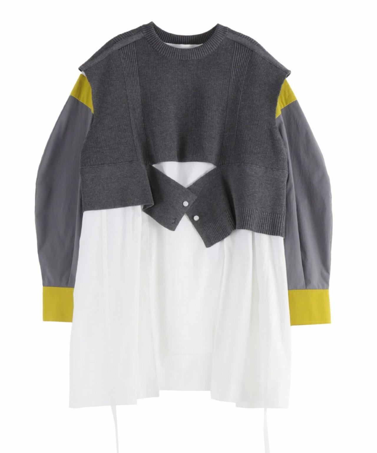 UN3D./アンスリード/KNIT VEST DOCKING SHIRT/ニットベストドッキング