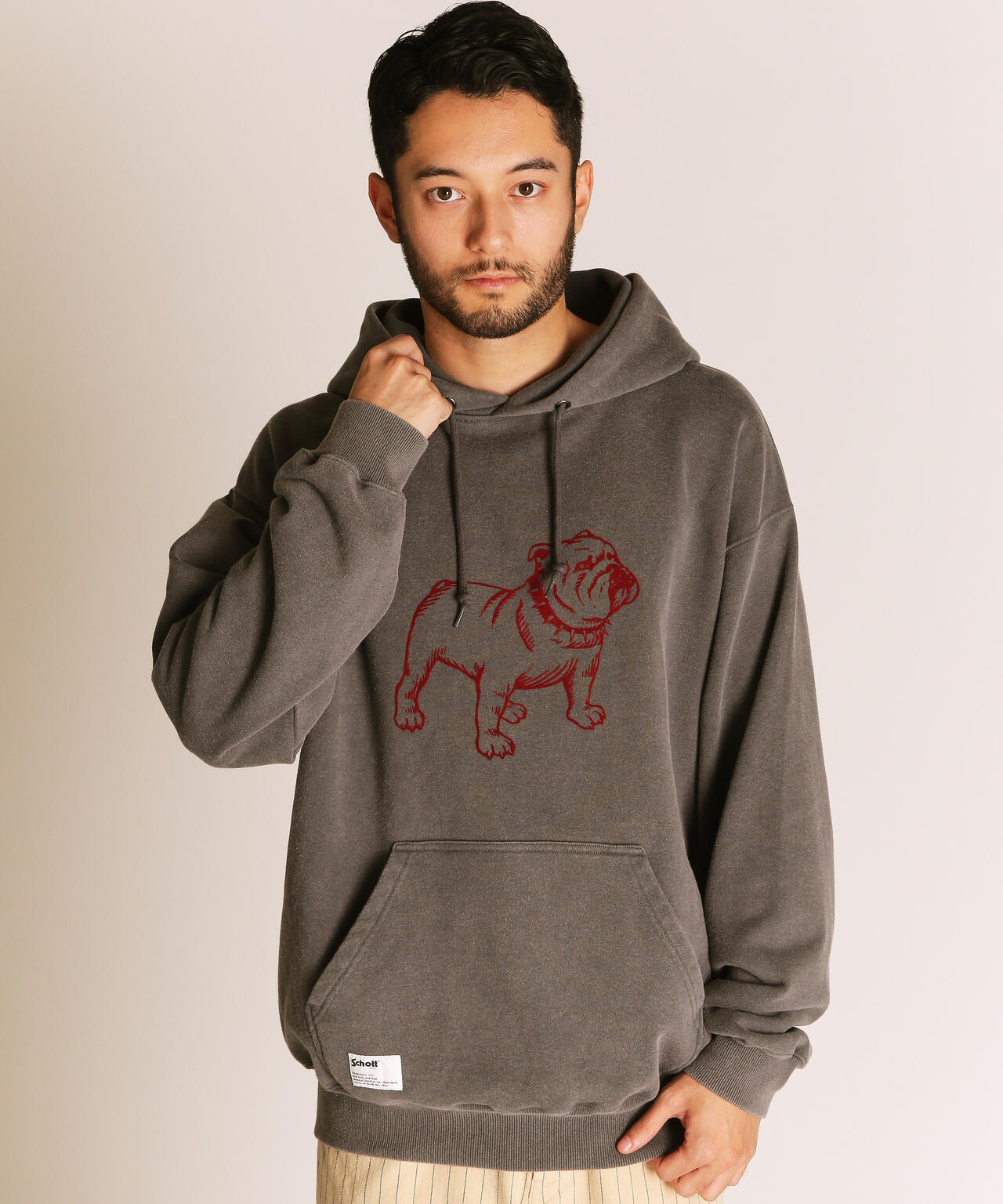 FLOCKY BULLDOG HOODED SWEAT/フロッキーブル パーカー | Schott
