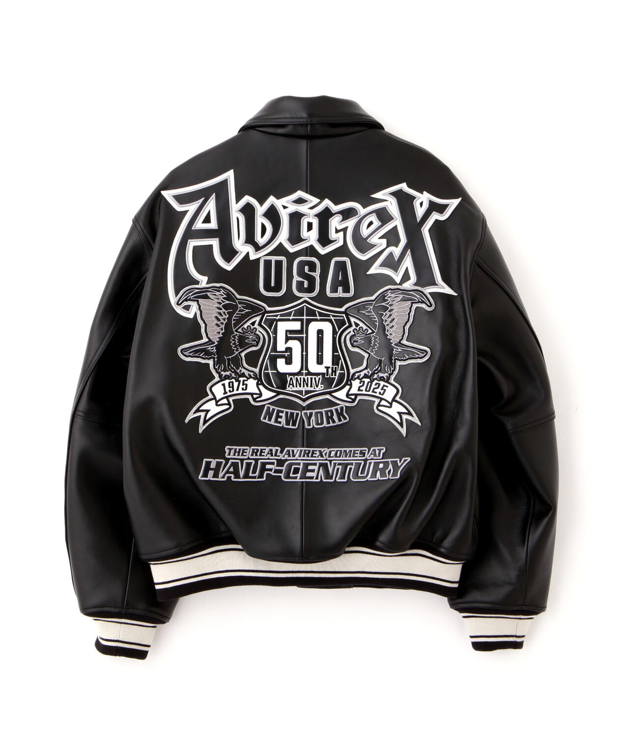 50th Anniversary》GRAPHIC VARSITY LEATHER JACKET | AVIREX