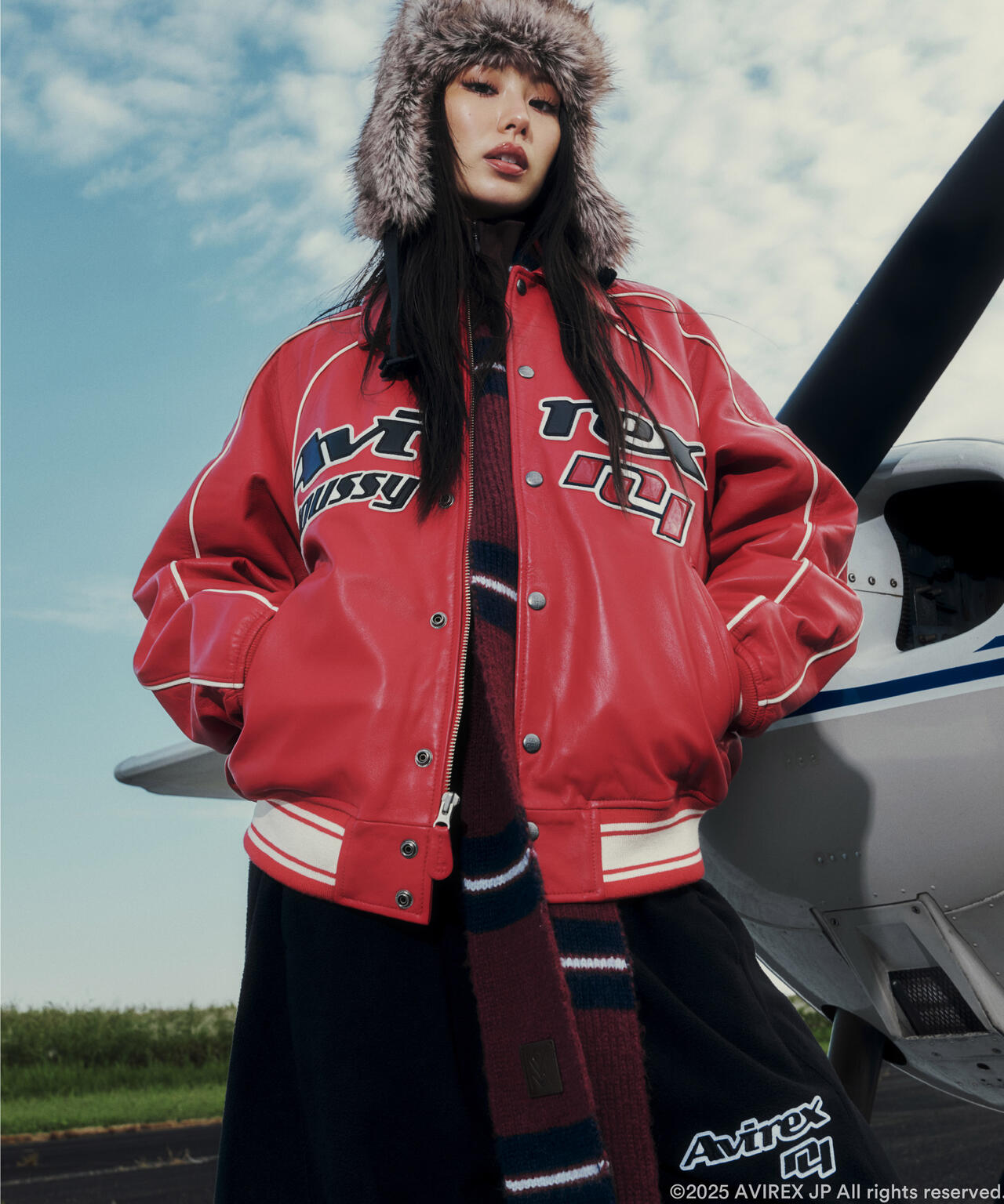 AVIREX×MOUSSY》LEATHER VARSITY JACKET | AVIREX（アヴィレックス