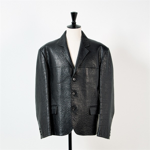 PRADA 23AW レザージャケット 46 UPG377 S232 13PY ブラック