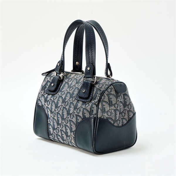 Christian Dior ミニボストン トロッター ミニ ハンドバッグ ネイビー