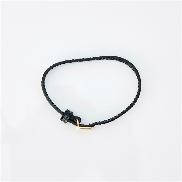 GUCCI ブレスレット M ブラック ゴールド パテントレザー GP