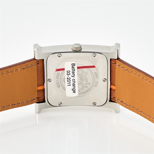 HERMES Hウォッチ HH1.510 クオーツ 腕時計 ブラウン文字盤 ブラウン