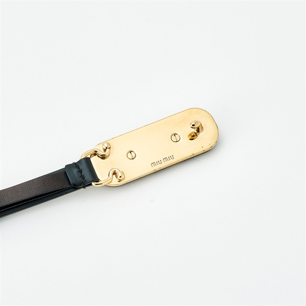 MIU MIU ベルト 32/80 5CC504 ブラック ブラウン ゴールド GP レザー