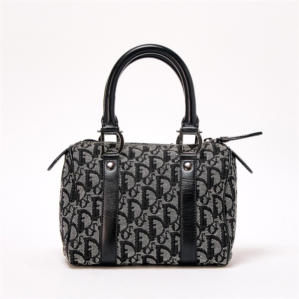 Christian Dior トロッター ミニ ハンドバッグ ブラック シルバー