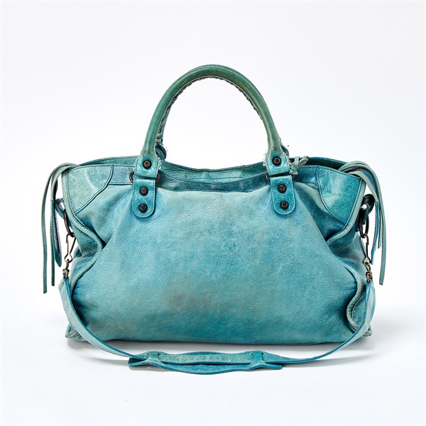 BALENCIAGA シティ ハンドバッグ 115748 ターコイズ グリーン レザー