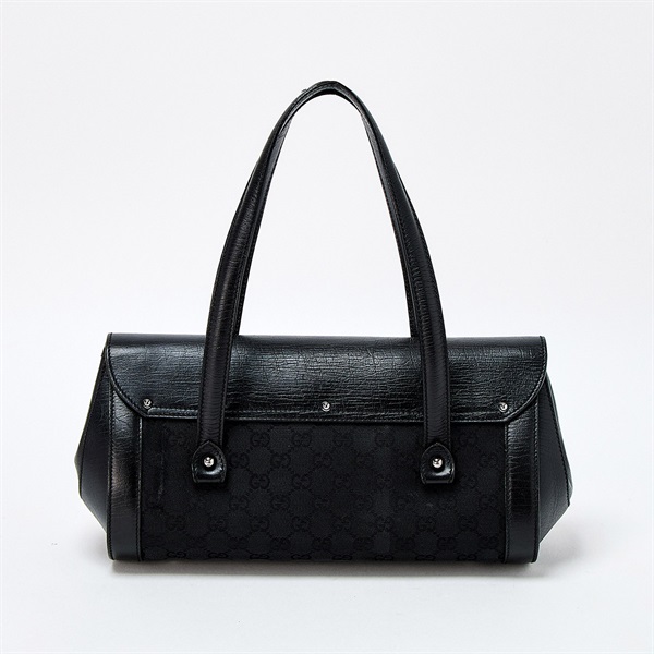 GUCCI バンブー GGキャンバス ショルダーバッグ ブラック シルバー