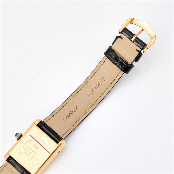 Cartier マスト タンク 手巻き 腕時計 SM ブラック文字盤 ゴールド