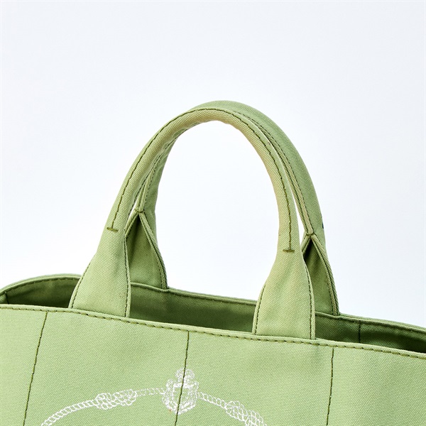 PRADA トライアングル カナパ L ハンドバッグ グリーン ゴールド