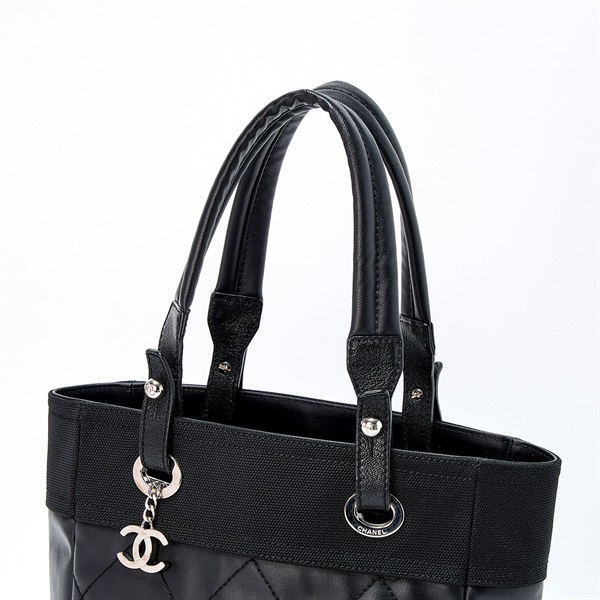CHANEL パリビアリッツ PM 2008年頃 トートバッグ ブラック シルバー