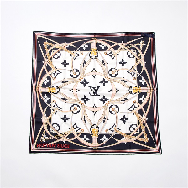 LOUIS VUITTON スカーフ 90 カレ90・アルティメット ノワール シルク