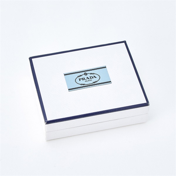 PRADA トライアングル ラウンド コインケース シルバー ブラッシュド