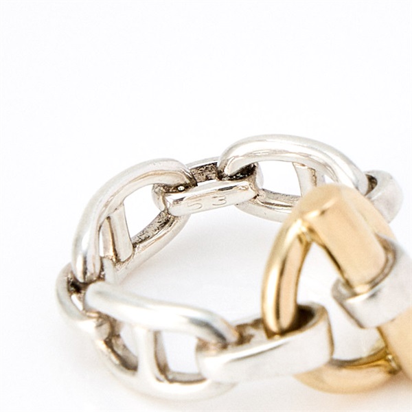 HERMES シェーヌダンクル クロワゼット リング 53 シルバー ゴールド