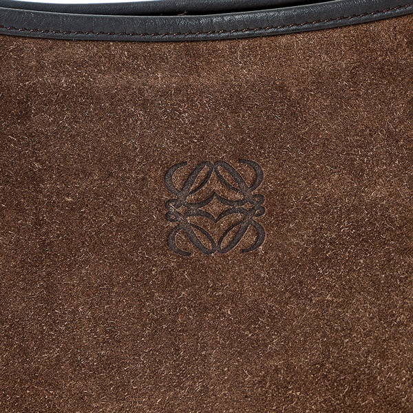 LOEWE アナグラム ショルダーバッグ ブラウン ゴールド スエード