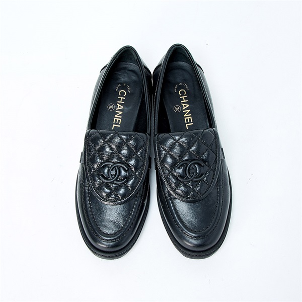 CHANEL ココマーク ローファー 39 1/2 C G45474 ブラック レザー