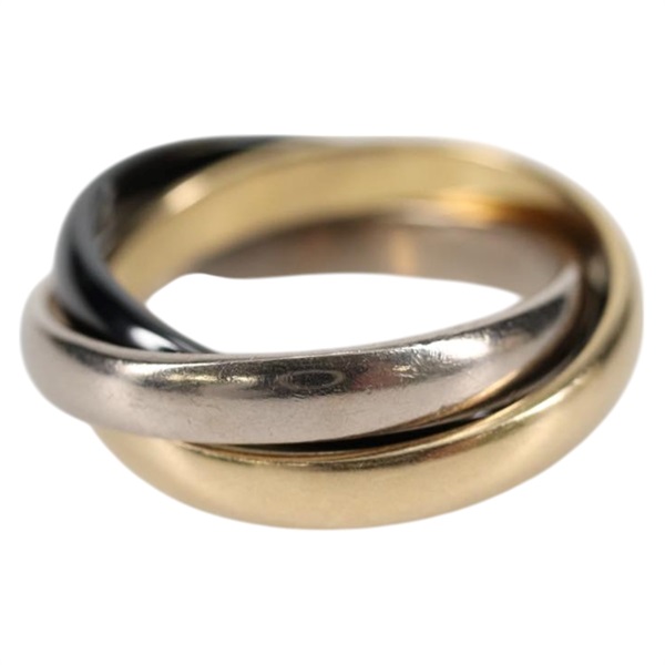 Cartier トリニティ リング 48 ゴールド シルバー ブラック 750YG