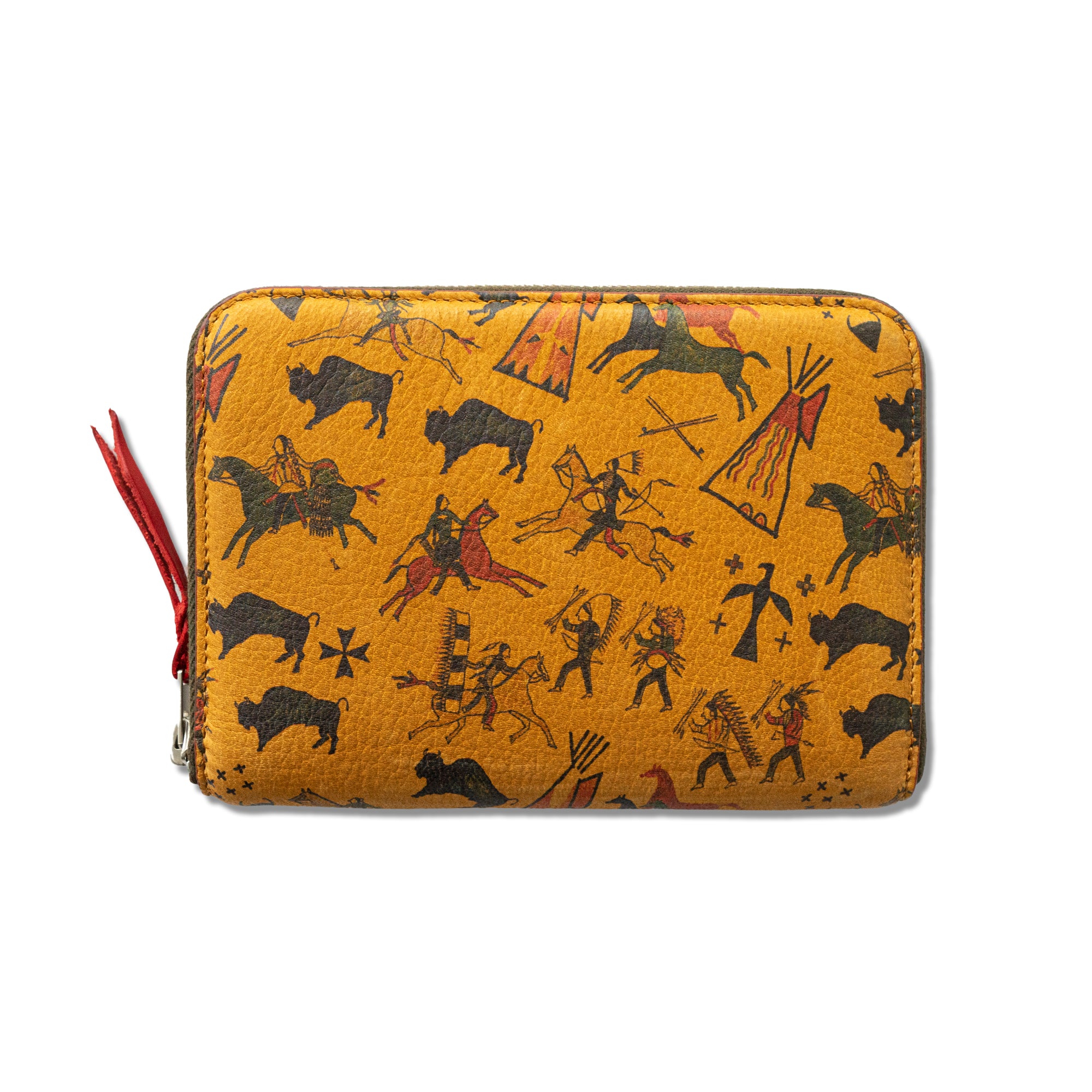 LARRY SMITH - ROUND FASTENER WALLET TIPI ART (M) - TAN at