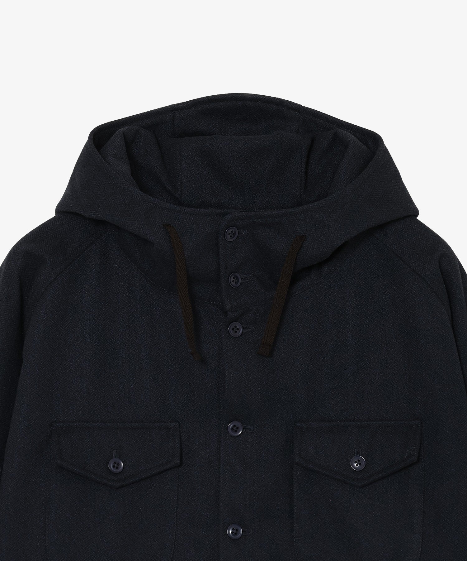 TWEED KNIT HOODED SHIRT