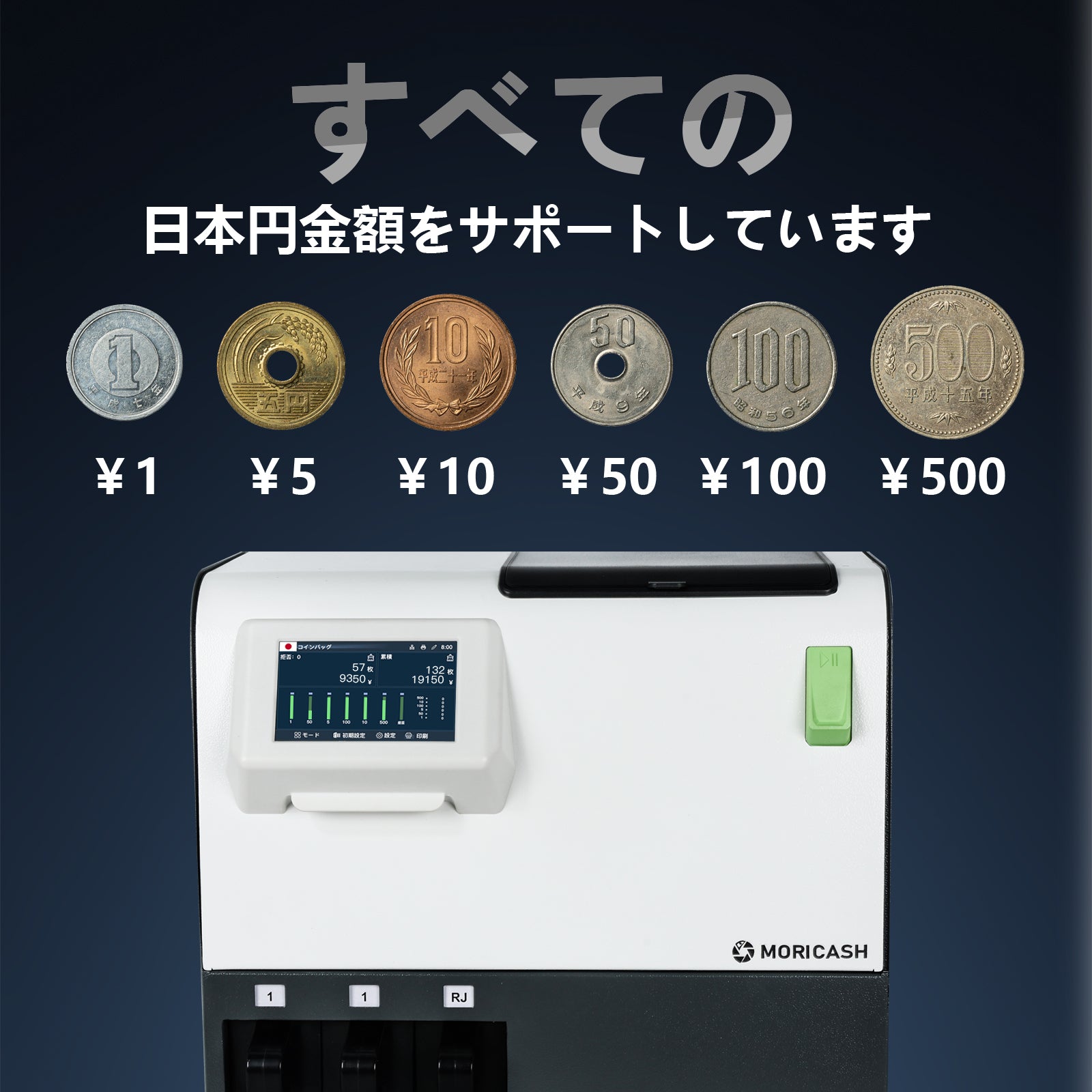 新型硬貨選別計数機C200 | MORICASH