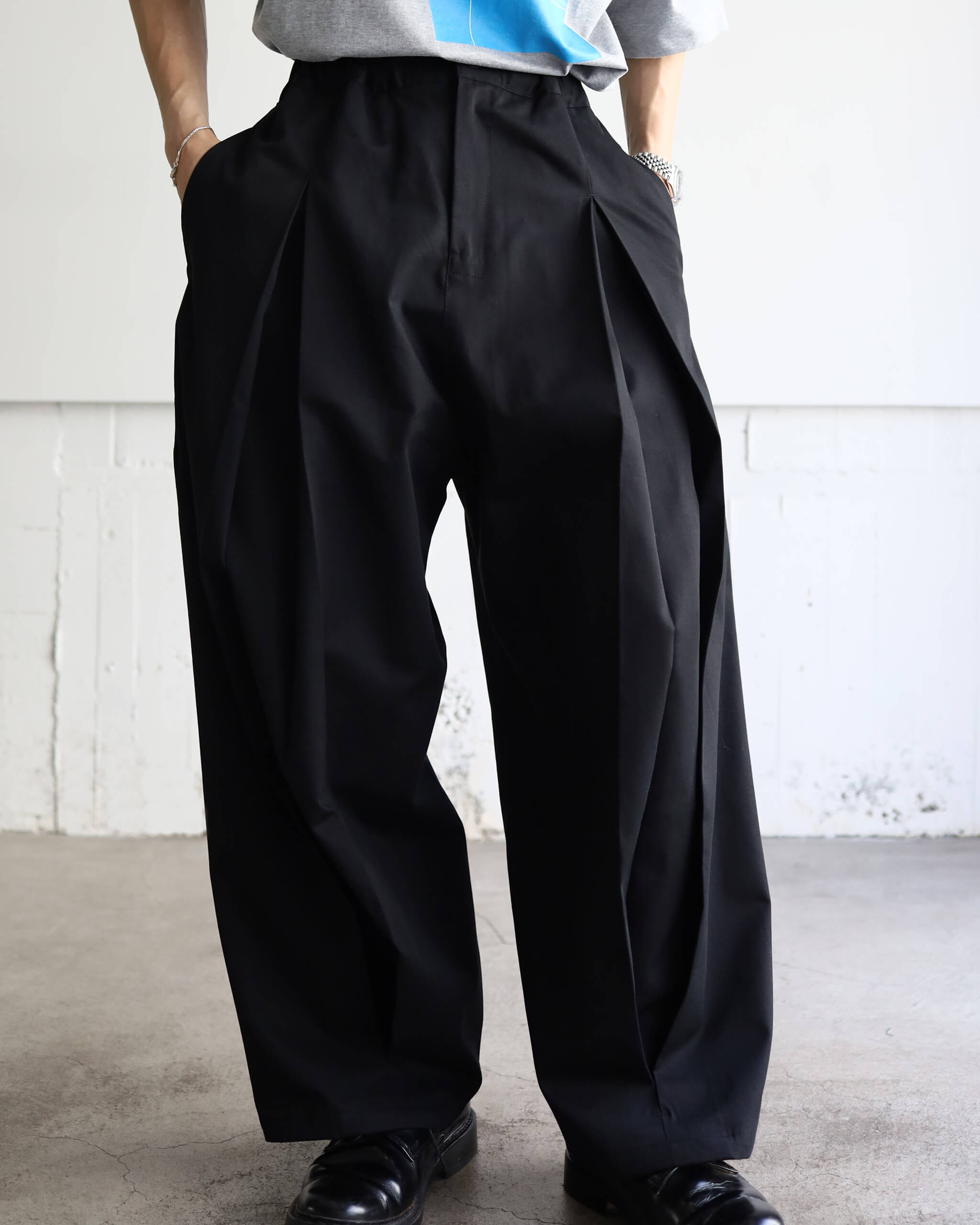 sage NATION BOX PLEAT TROUSER 