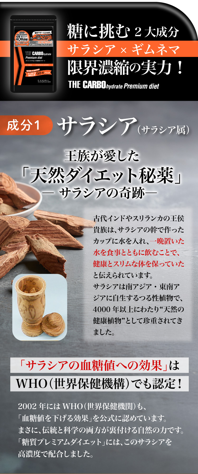 ザ糖質プレミアムダイエット！お徳用60粒パック（約1～2か月分）