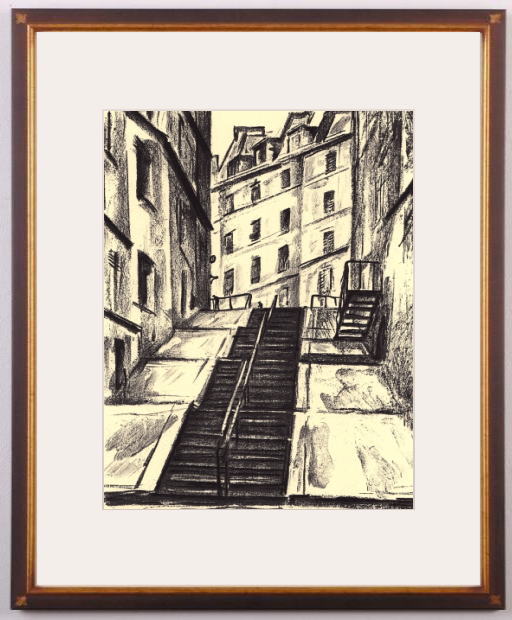 インテリアの絵画をリトグラフの版画で制作した荻須高徳のインテリアの