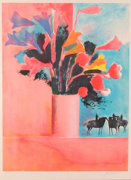 馬の絵画をリトグラフの版画で制作したポール・ギヤマンの馬の絵