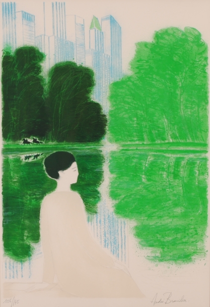 アンドレ・ブラジリエがリトグラフの版画で制作した馬の絵画