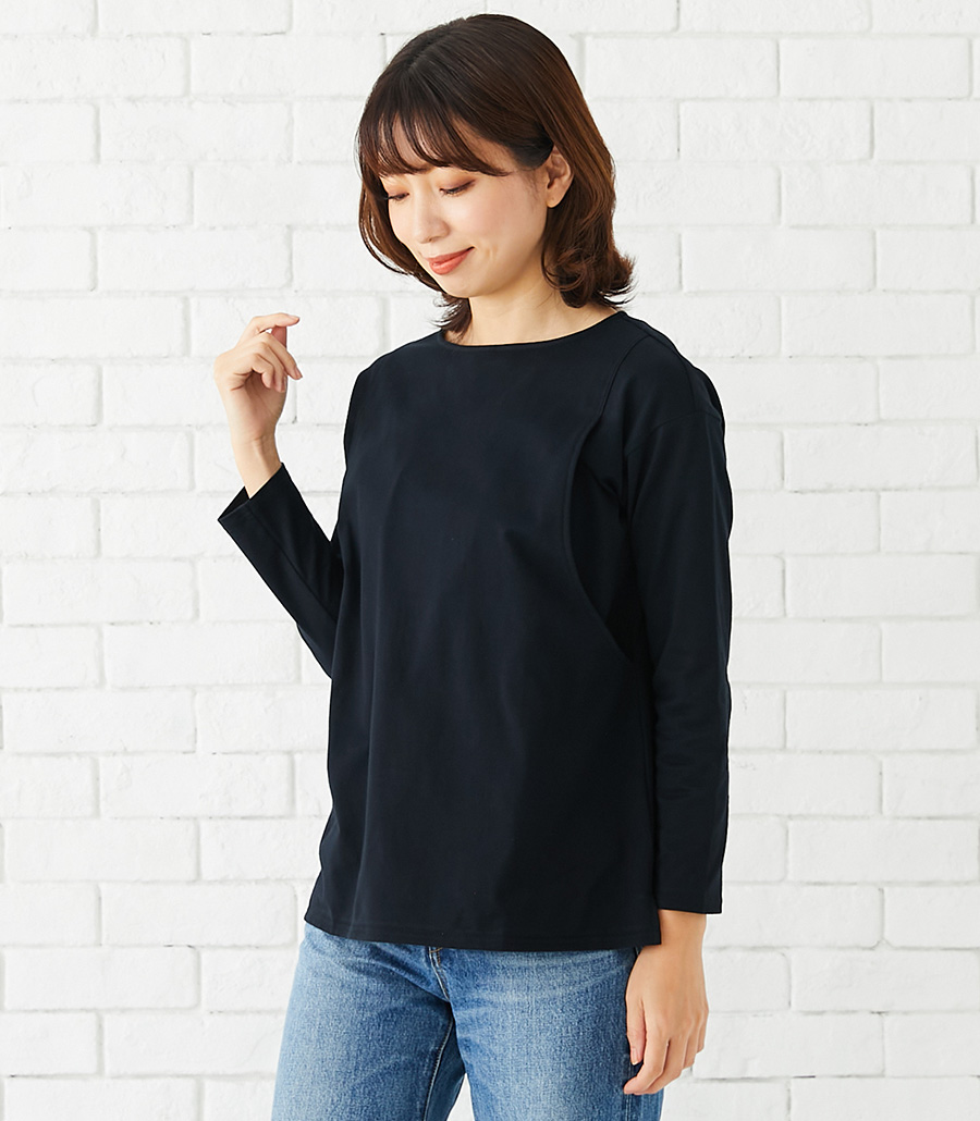 毎日着たくなる着心地/CARINO ベーシックT（長袖） 授乳服 日本製