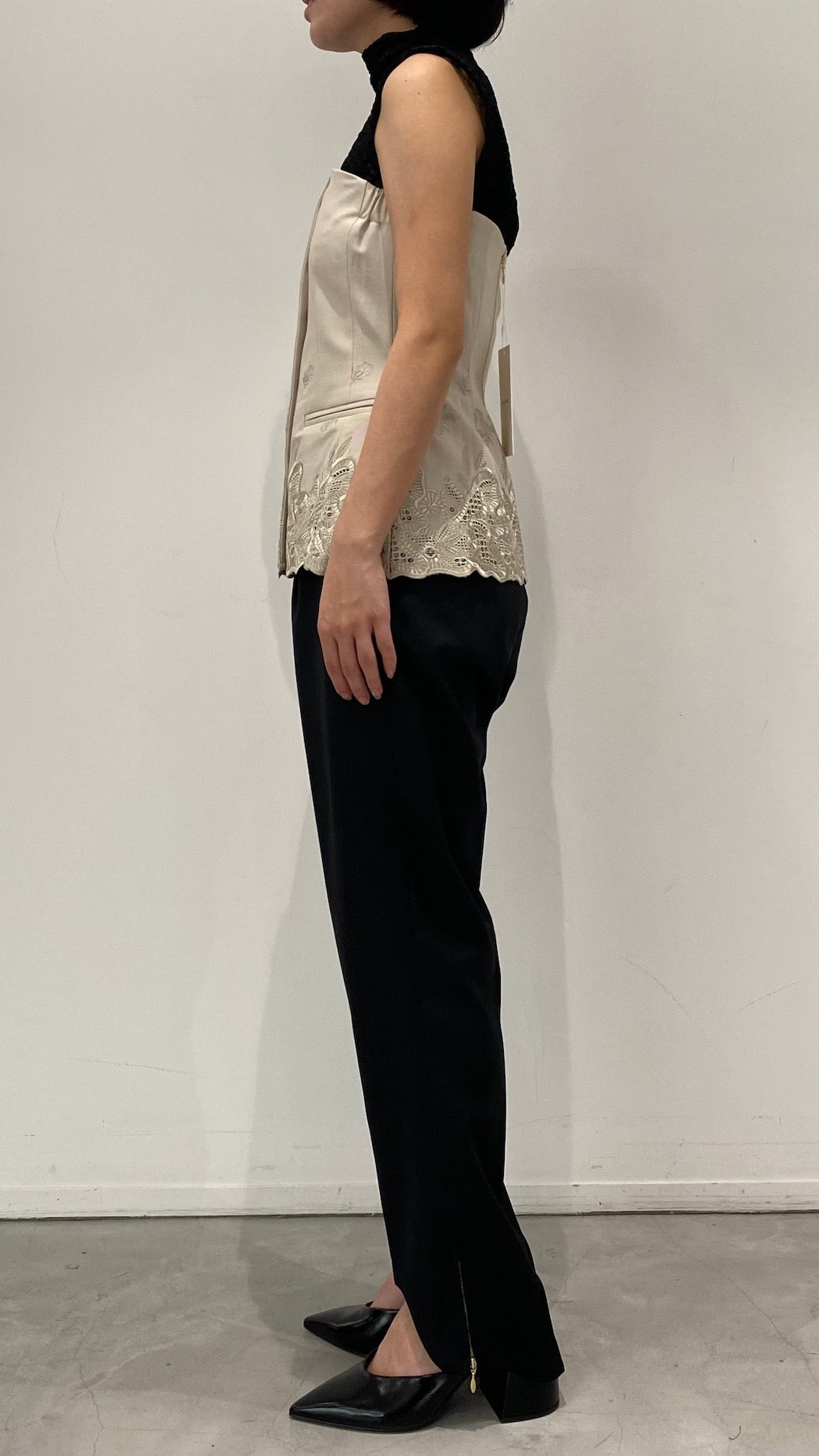 Morpho embroidery bustier (Ivory)