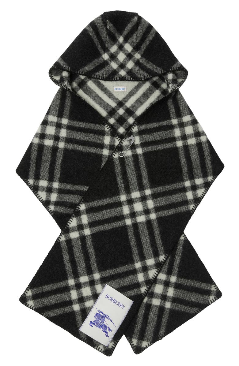 Burberry Hooded Check Wool Scarf | Nordstrom