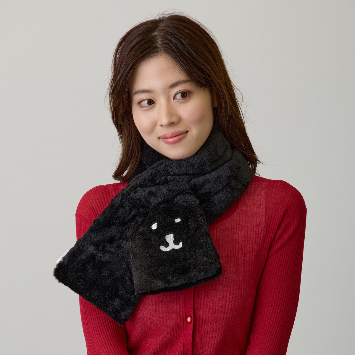 ナガノキャラクターズ ファーマフラー くまフェイス ブラック | ナガノ