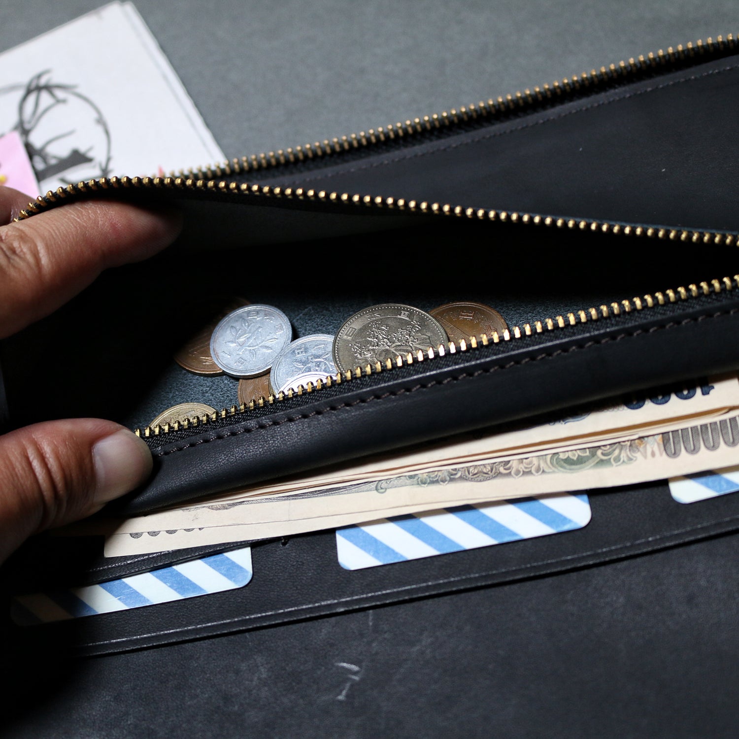 SL0195 cordovan zip organizer