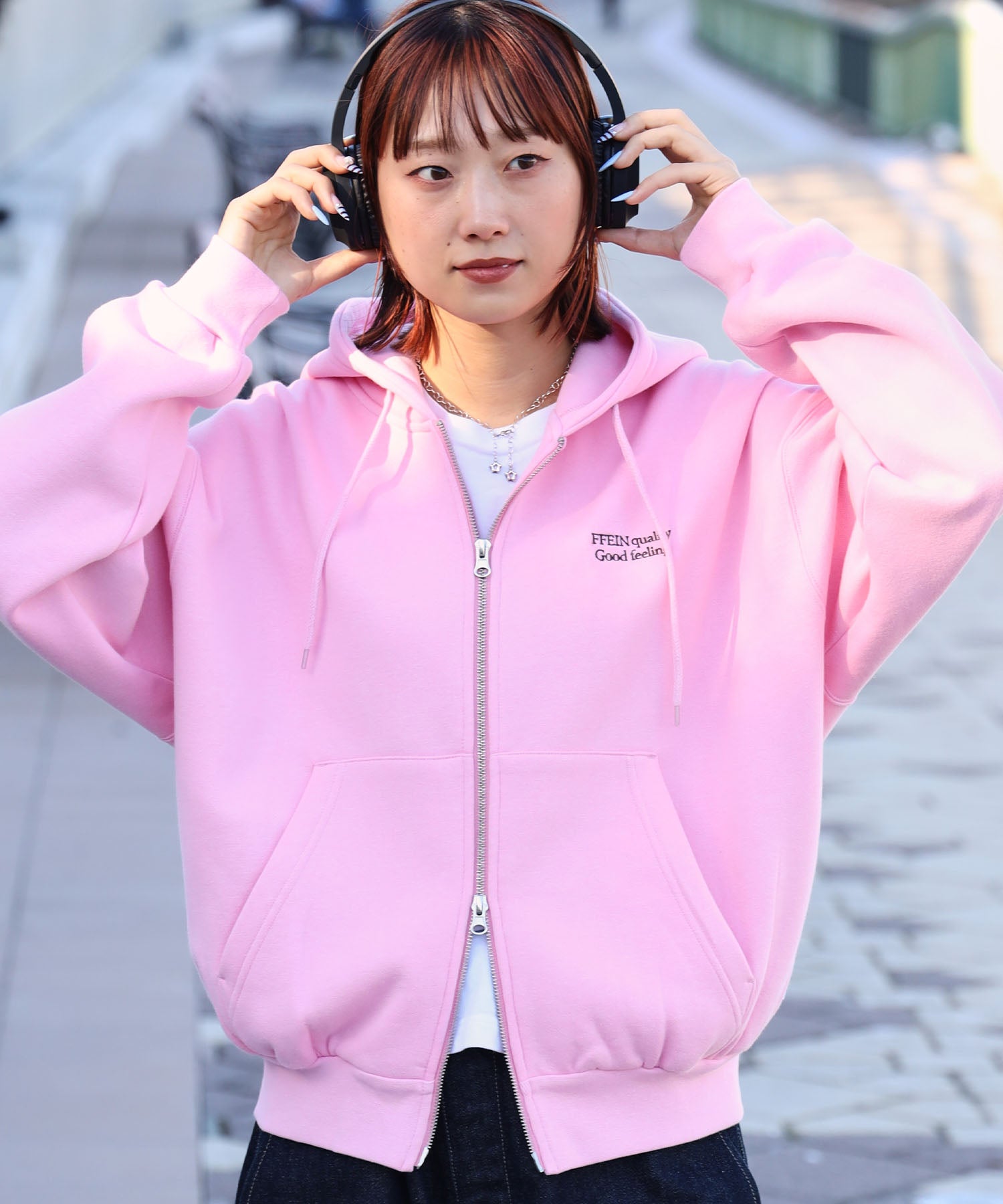 ILLIGO129 ジップパーカー lightpink ライトピンク ILLIGO129 ジップ