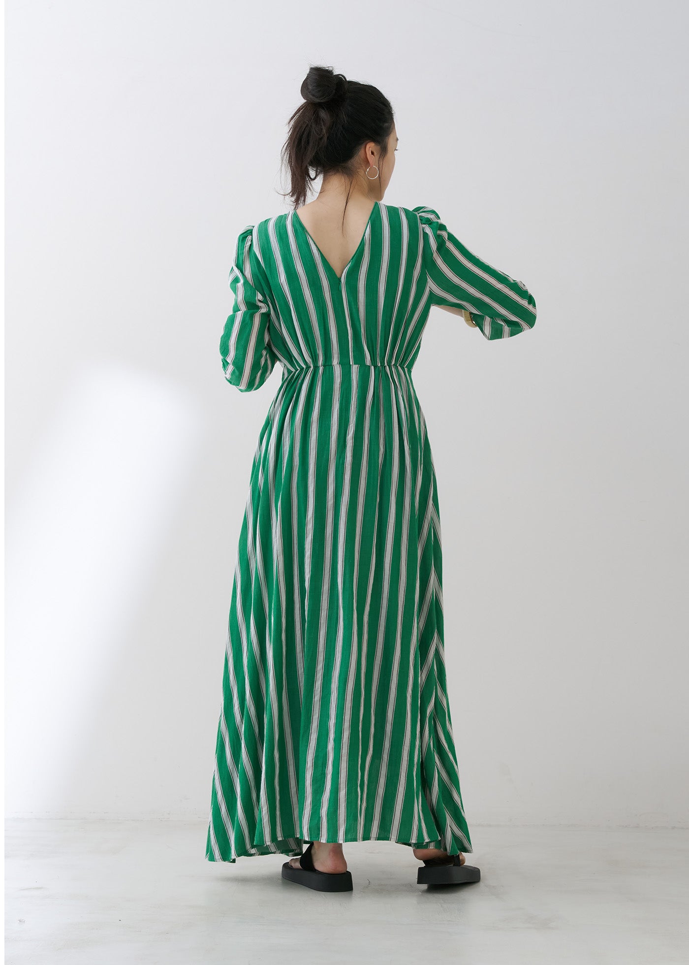 Cotton Voile Stripe Twisted Waist Dress | Pasand by ne Quittez pas
