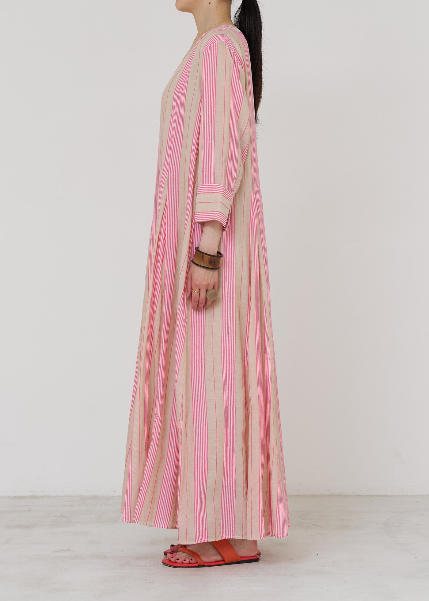 Cotton Voile Stripe Panel Dress | Pasand by ne Quittez pas