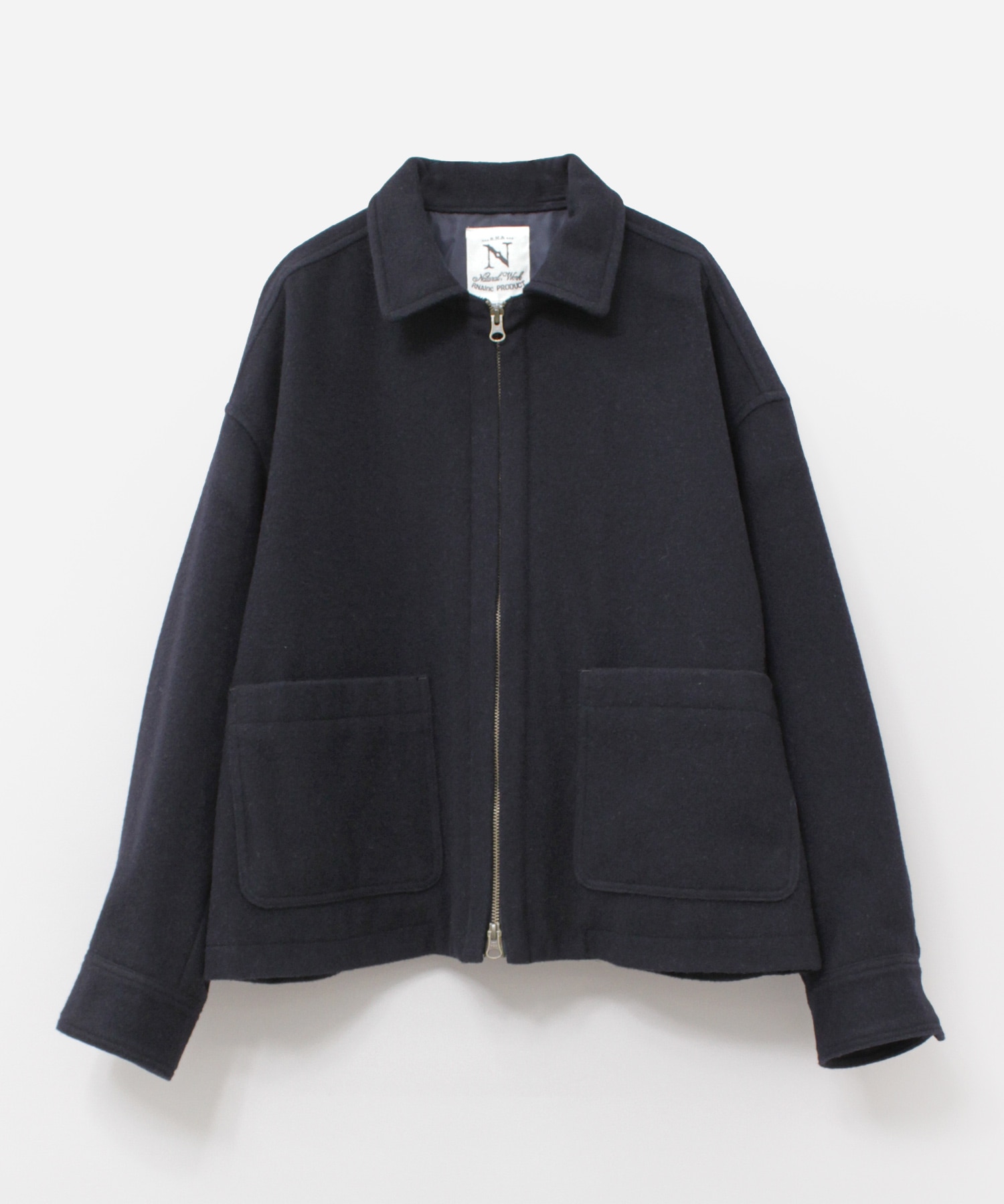 J2118 ウールジップアップブルゾン(M ダークネイビー): アウター - RNA