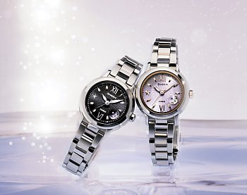 カシオ、光を集めてきらめく女性向けの小型ソーラー電波ウオッチ