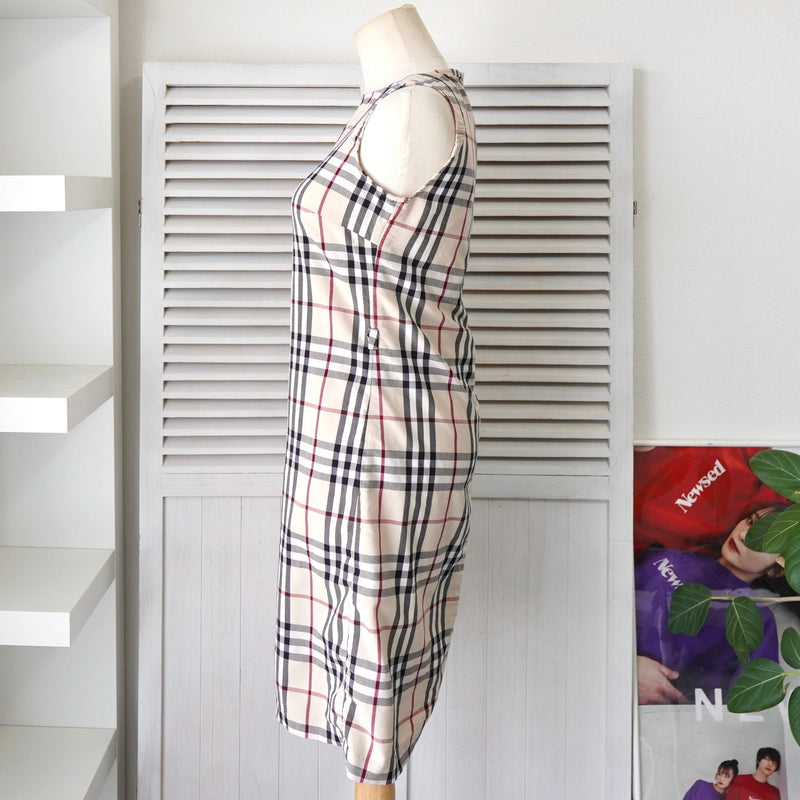 バーバリー ノバチェック ノースリーブ ワンピース ベージュ