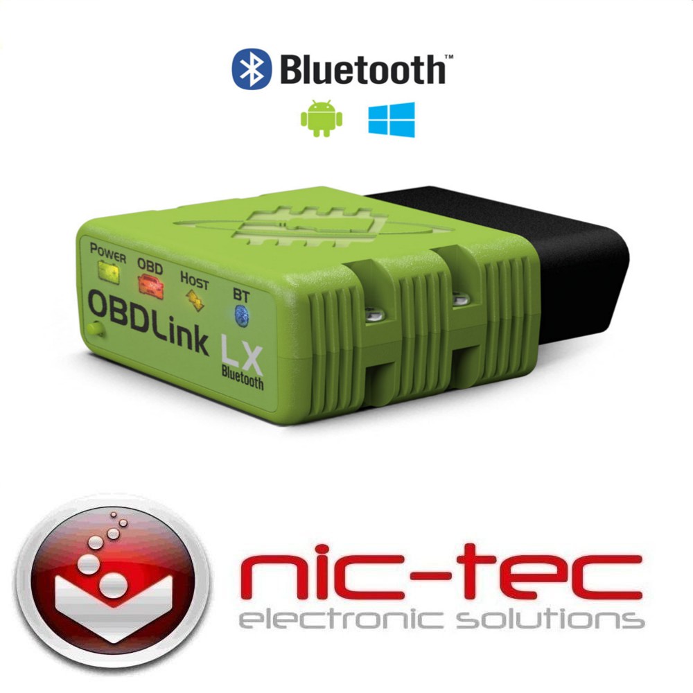 米国で開発された、PC および Android 用の OBDLink LX Bluetooth