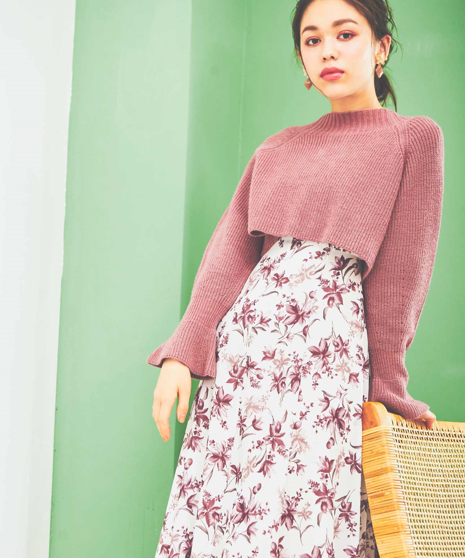 ニットレイヤード花柄ワンピ | ロングワンピース | NOELA OFFICIAL WEB