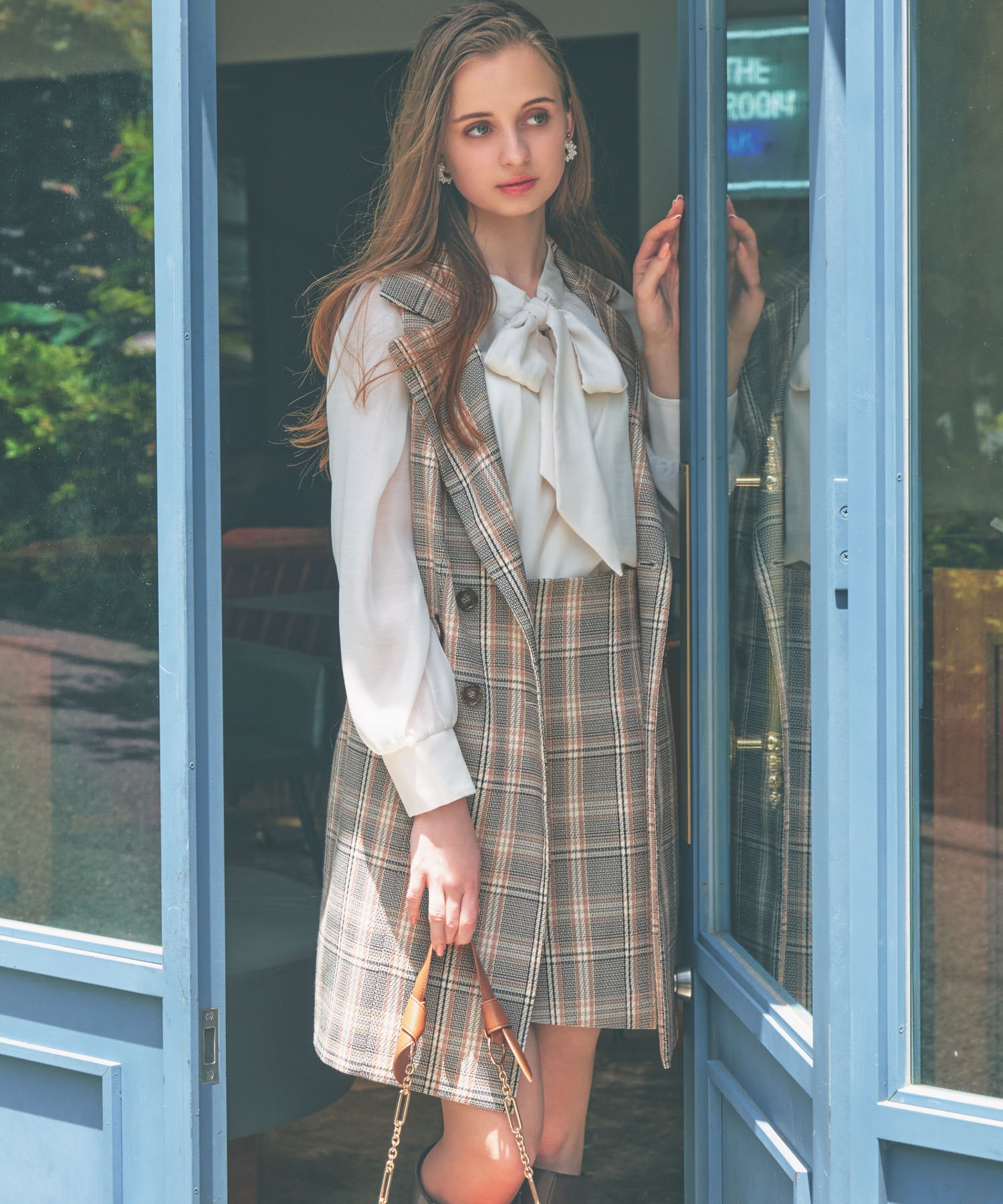 チェックパターンジレ | セットアップ | NOELA OFFICIAL WEB STORE