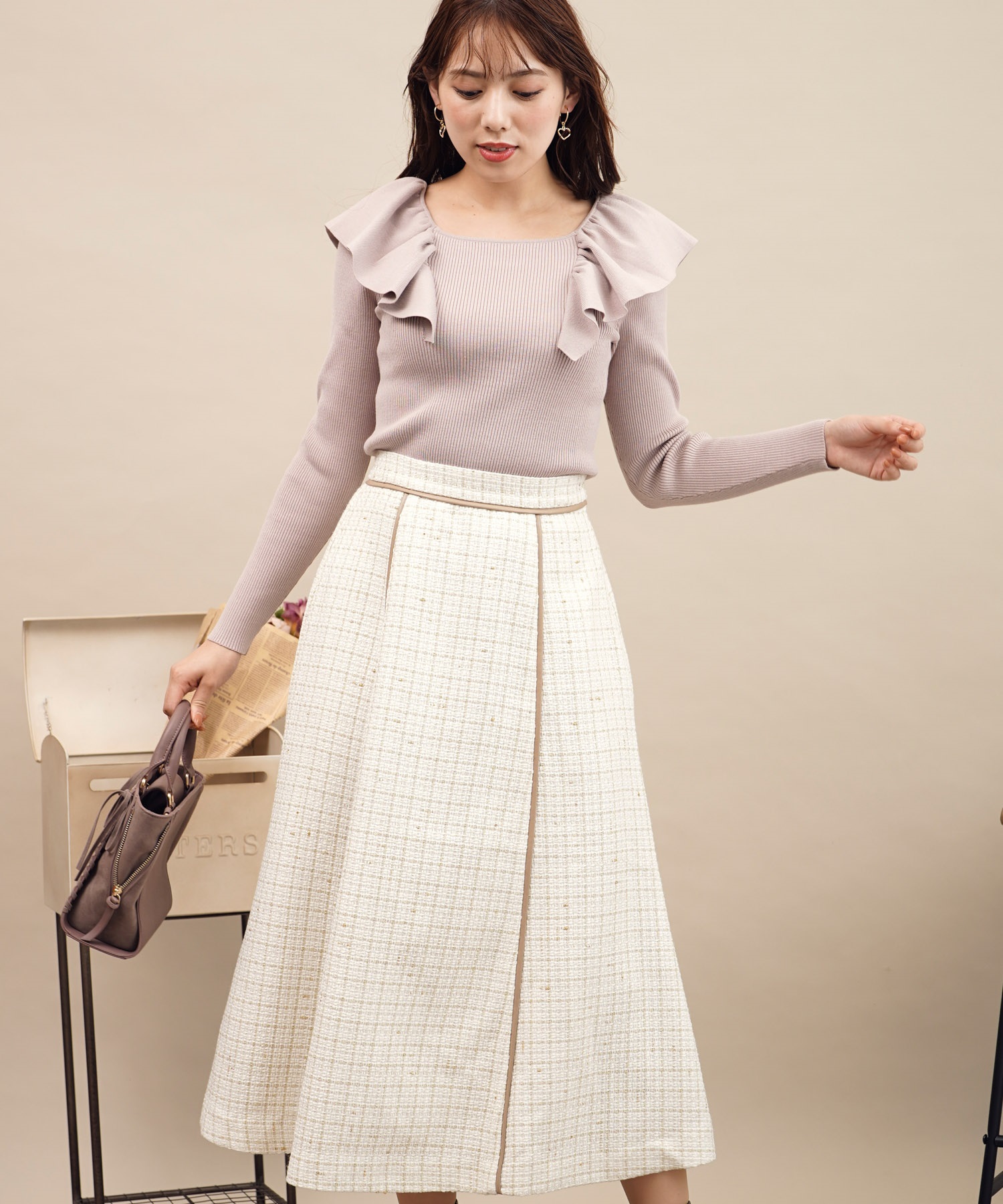 パイピングツイードスカート | フレアスカート | NOELA OFFICIAL WEB STORE